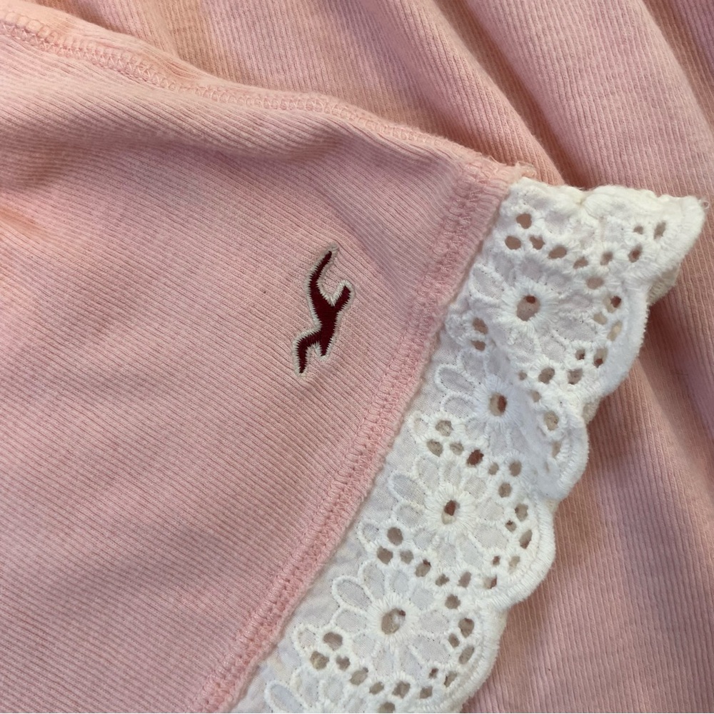 Hollister Y2K Lace Babydoll Pink Top S Coquette - Picture 6 of 9